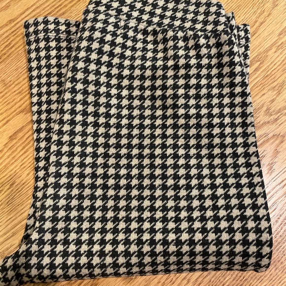 Womens flare leg Houndstooth knit pants - Picture 1 of 4